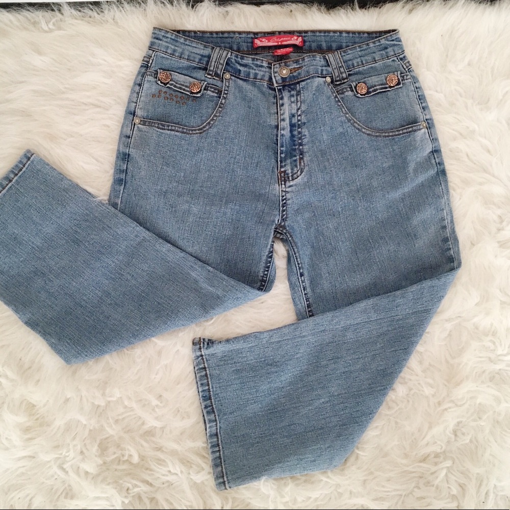 Y2K Cos Jeans Blue Jean High Waist Capris